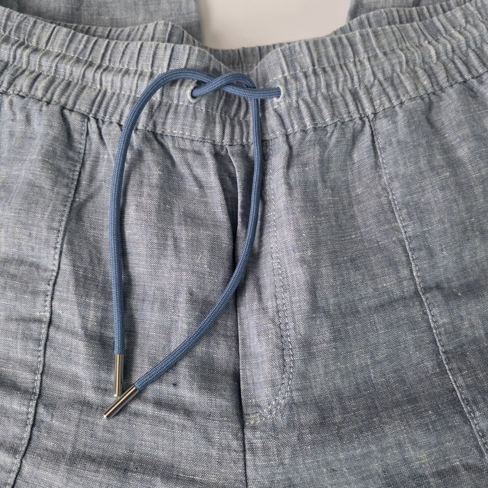 Athleta Retreat Linen Jogger Pants-Chambray Blue-Size 12 Petite 100% Linen - Picture 7 of 14